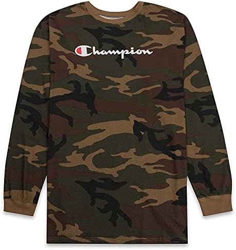 Champion Men's Classic Jersey Long Sleeve Script T-Shirt