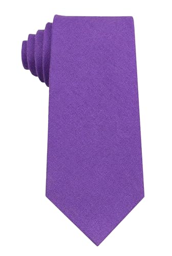 Image of Mens Solid Linen Ties - Regular Width Pattern Necktie for Men