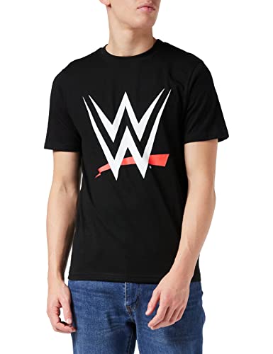 WWE Logo T Shirt Adultes Schwarz Offizielle Handelsware