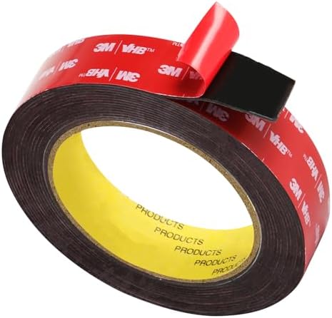 Czuibbou Doppelseitiges Klebeband, Extra Stark Klebend, Hergestellt aus originalem 5952 Rohmaterial, 25mm x 5M, 1.1 mm dickt, Wasserfest und Hochtemperaturbeständig für Auto, Heimd