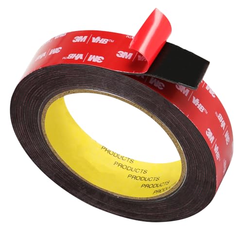 Doppelseitiges Klebeband, Extra Stark Klebend, Verwendet Originales VHB 5952 Rohmaterial, 25mm x 5M, 1.1 mm dickt, Wasserfest und Hochtemperaturbeständig für Auto, Heimdekoration, Bürodekoration