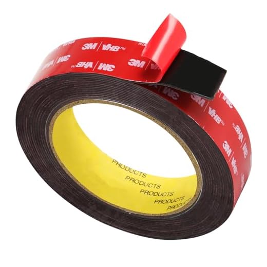 Doppelseitiges Klebeband, Extra Stark Klebend, Verwendet Originales VHB 5952 Rohmaterial, 25mm x 5M, 1.1 mm dickt, Wasserfest und Hochtemperaturbeständig für Auto, Heimdekoration, Bürodekoration