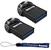 Produktbild SanDisk Ultra Fit USB 3.1 Low-Profile Flash Drive (2 Pack) SDCZ430 Pen Drive Bundle with (1) Everything But Stromboli Lanyard (256GB 2 Pack)