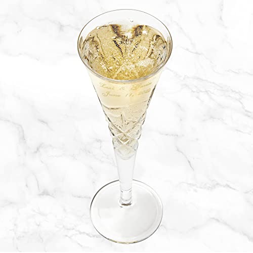 Let's Make Memories Personalized Galway European Crystal Wedding Toasting Flutes - Newlywed #TOP6