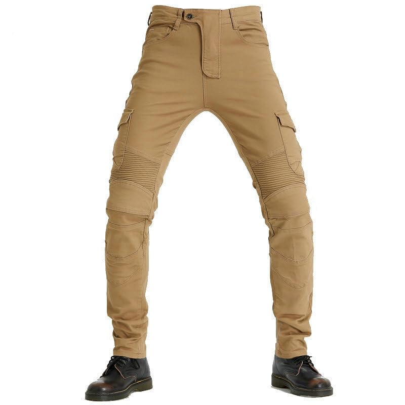 Pantalones de Motocicleta Hombres, Pantalones Protectores para Hombres Breathable Hip and Knee Protections Azul, XL