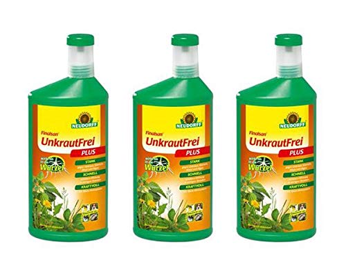 3 x Neudorff Finalsan Konzentrat Unkraut Frei Plus 1 L - biologisch abbaubar & nicht bienengefährlich