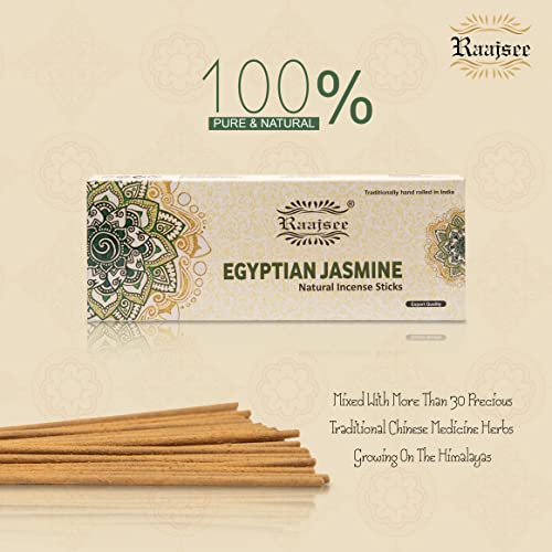 Raajsee RJ-01 Jasmine Flower Natural Incense Sticks 100 Gm Pack-100% Pure Organic Natural Hand Rolled Free From Chemicals-Perfect thumb #2