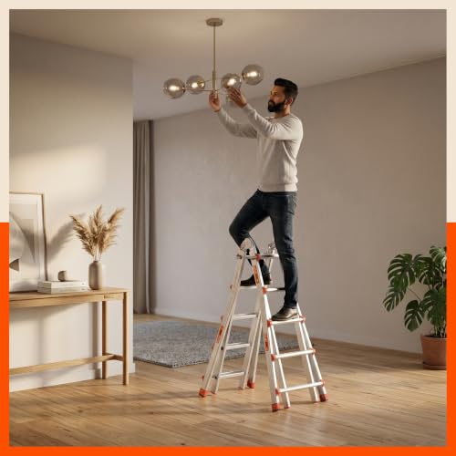 Image of Bathla X-Tend Apex 18.2 Ft Heavy Duty Aluminium Extension Ladder | 150 kg Capacity | Anti-Slip | Multipurpose A-Frame Folding Ladder | Extendable to 5.6 m| for Home, Stairs, Indoor, Outdoor & Roof Use