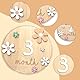 Baby Monatliche Holz Meilensteinkarten, 0-12 Monate Baby Wachstumsaufzeichnung Fotografie Requisiten Geschenksets für Babys Neugeborene Kleinkinder Babyparty