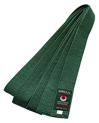 Kamikaze Cinturón unicolor para Karate (Verde, 3/250 cm)
