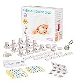 Baby Proofing, Magnetic Cabinet Locks Child Safety 3 Keys – 12 Pack Cabinet Locks for Babies...