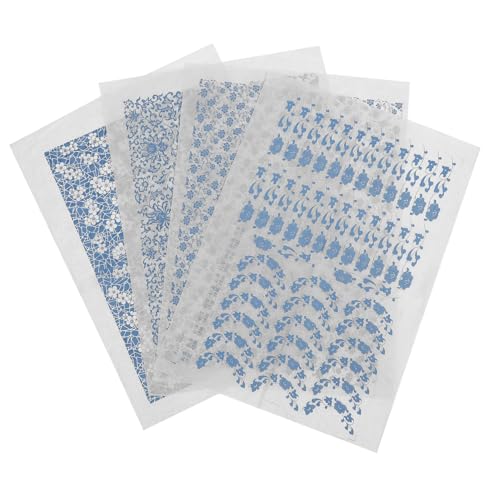 SHINEOFI 2 Series Pegatinas De Cerámica Quemada Transferencias De Cerámica Bajo Vidriado Calcomanía De Transferencia Recortable Transferencias Para Cerámica Transferir Papel 4 Hojas*2