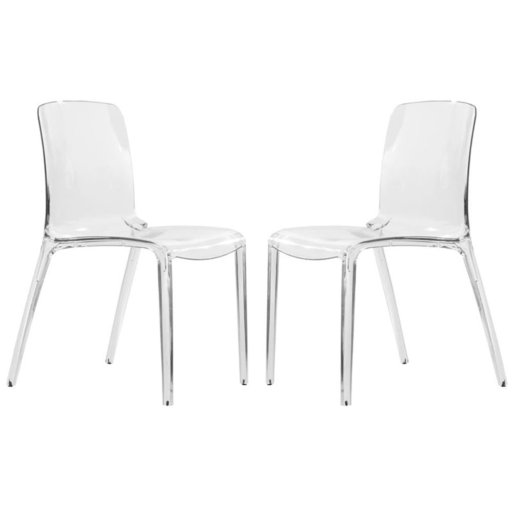 LeisureMod Adler Acrylic Chair Set of 2