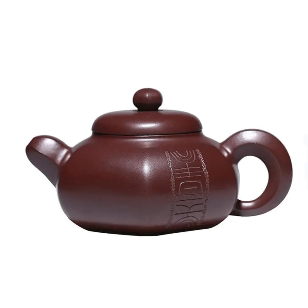 Tyuhduyur White Clay Teapots Famous Artists Handmade Six-Party Shape Tea Pot Beauty Kettle Authentic Zisha Tea Set ( Dinosaur Doodle4)