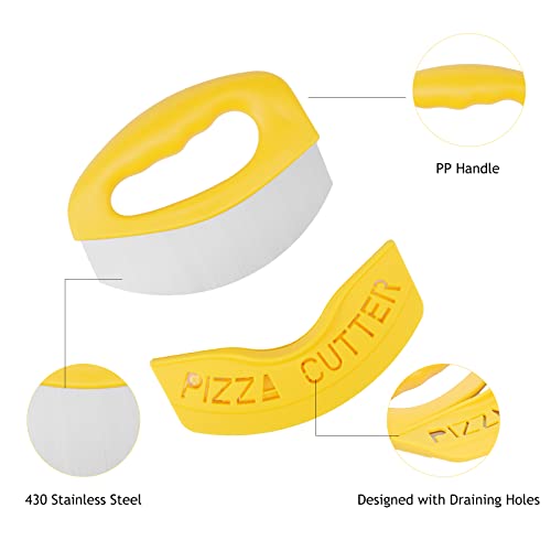 Lvesunny Pizza Cutter, Wheel- No Effort Pizza Slicer, With Blade Stainless Steel, Super Sharp And Easy To Clean Pizza Slicer, Pizza Cutter With Cover& Protective Blade Guard, Dishwasher Safe #TOP4
