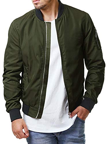 Mens Bomber Jacket Varsity Lightweight Softshell Coat Flight Casual Spring Zipper Jackets Slim Fit Fall Outwear