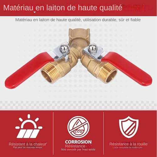 Robinet de Jardin Double Sortie en Y Idéal Camping et Lavage Auto