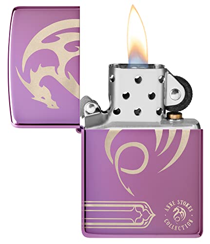 Image of Zippo Anne Stokes Laser 360 High Polish Purple Pocket Lighter