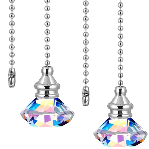 Image of Jovitec 2 Pcs Ceiling Fan Light Pull Chain, Rainbow Color