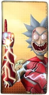 leather carved Long wallet, Rick and Morty wallet, men's leather Long wallet, Carved wallet, Biker Wallet