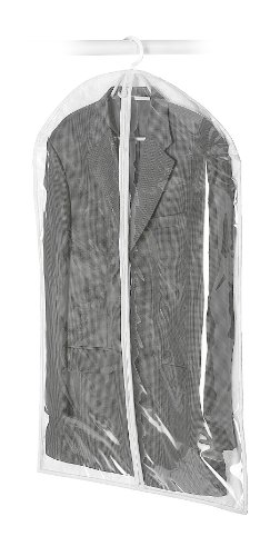 Whitmor Zippered Hanging Suit Bag - Clear,Gray