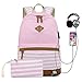 Produktbild HOSD Two-Piece Canvas Bag Female Simple Casual Backpack Female Middle School Student Backpack