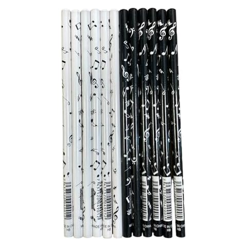 Pack of 12 Music Notes HB Pencils Cover