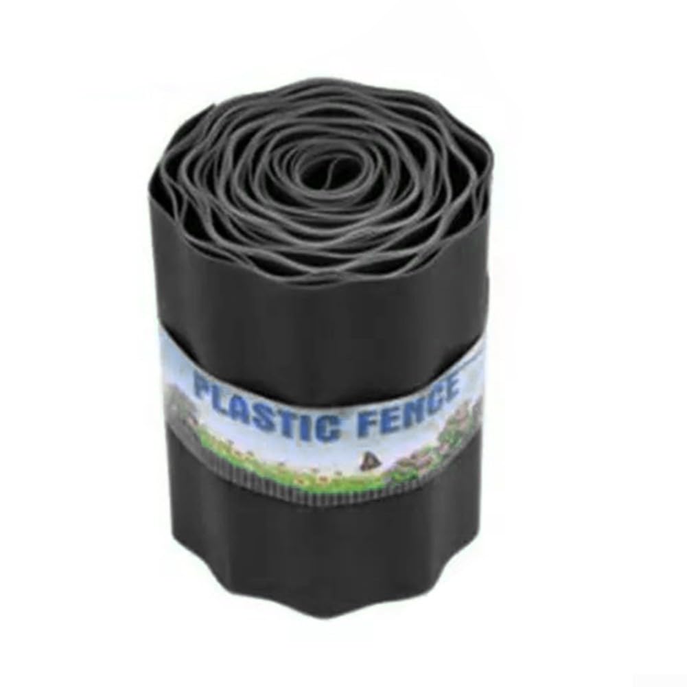 Vootnifig Garden Plastic Lawn Edging Border 9M Roll Flexible Path Grass Control Barrier Black for Flower Beds Landscaping(15cm*9M)