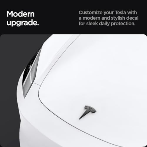 Image of Spigen Front Emblem Logo Full Cover Sticker for Tesla Model 3 Highland (Standard, Premium & Performance 2026 /2025 /2024) - Carbon