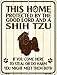 Home Protected By Shih Tzu Novelty Mini Metal Parking Sign PM-1687