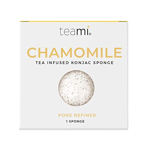 Teami Exfoliating Konjac Facial Sponge - Cleansing Pore Refining Face Sponges (Chamomile)