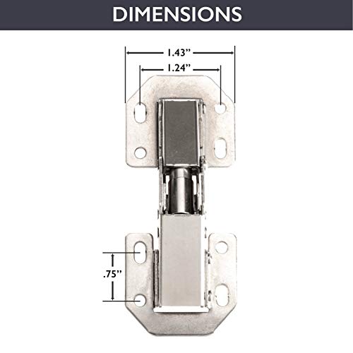 Ilyapa Self Closing Cabinet Hinges Satin Nickel, 2 Pack - Surface Mount Hidden Spring Kitchen Cabinet Door Hinge Hardware #TOP1