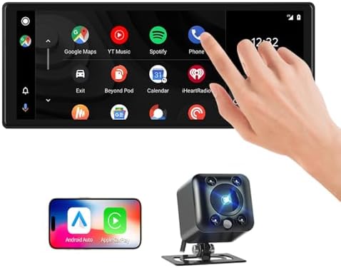 VSYSTO Portable Car Stereo, Wirelss Carplay and Android Auto, Par...