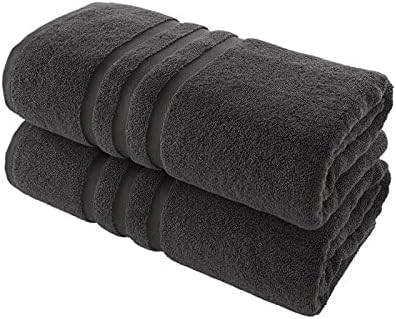 2X Premium Super Jumbo Bath Sheet 600GSM Highly Absorbent 100% Egyptian Cotton Quick Dry Extra Large Soft Fluffy Bath Sheet Towels(95X200cm) (Charcoal Grey)
