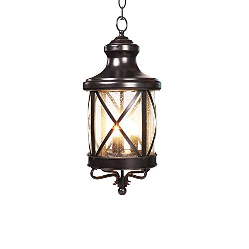 Preisvergleich Produktbild WEILAI Europäische Weinlese-Außen Laterne Kronleuchter aus Aluminiumdruckguss Glass Shade Außenregenschutz Deckenpendelleuchte Industrie Retro Vineyard Innenhof Porch Korridor-Beleuchtungskörper