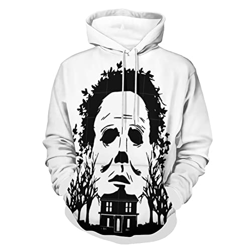 ZHANGXM Pullover Halloween Michael Myers Autumn Soft and Comfortable Loose Hip-Hop for Men Long-Sleeved Sweater 5XL