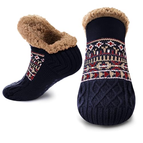 Image of Fluffy Fuzzy Warm Slipper Socks for Women Men Thick Fleece Lined Non-Slip Socks Indoor Floor ChristmasGiftsfor women Winter super Soft Warm Cozy Grip Socks