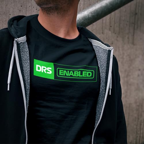 Men’s DRS Enabled Formula Motorsport Inspired Racing Apparel Crew Neck Short Sleeve T-Shirt (Black)2