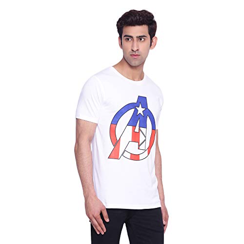 Image of Marvel Men Round Neck Short Sleeves Knitted T-Shirt