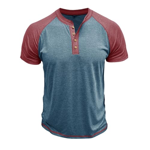 T-shirt col Henry homme coton respirant t-shirt ajusté sport voyage