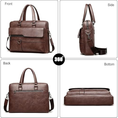 Image of CAVALO - Be Unique Leather Men's Laptop Bag Retro Messsenger Bag Men's Handbag Crossbody Bag Personality Briefcase (upto 14 inch) | Premium PU Leather