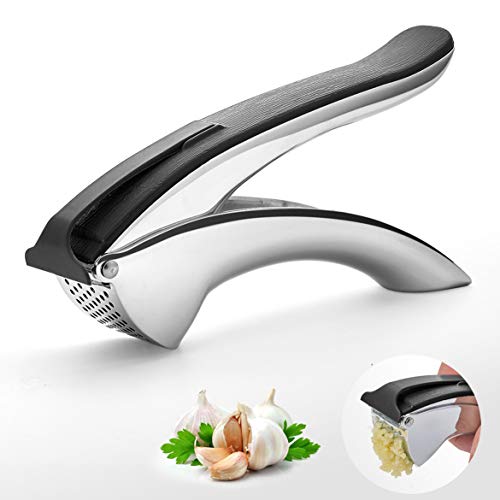 Nurch Garlic Press, Stainless Steel Mincer and Crusher Ginger Press with Garlic Scraper