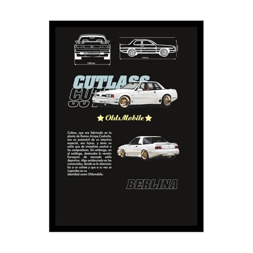 Image of BLINKART Nissan Skyline GT-R (R32) CarFramed Posters Gift Items Boys Room Wall Decoration Bedroom Office Studio Synthetic Wood Frame & Acrylic Glass Ready to Hang - 18x12 Inch, (A4 Size) - CAR-007