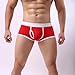 Mens Sports Boxer Briefs Fashion Letter Shorts Pouch High Elastic Close Fitting Panties Breathable Comfort Underpants Red