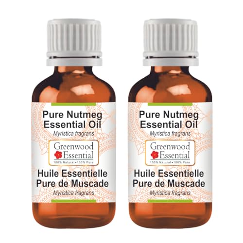 Huile essentielle de noix de muscade distillée à la vapeur pour massage relaxant 2x100ml