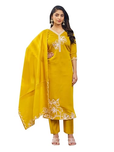 SWORNOF Kurta Set for Women with Dupatta | Premium Cotton Blend S...