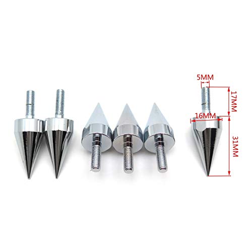 Httmt Mt218-002-Sr (6 Pcs) Universal Silver Spike Bolts Compatible With Windscreen Fairings License Plate #TOP4
