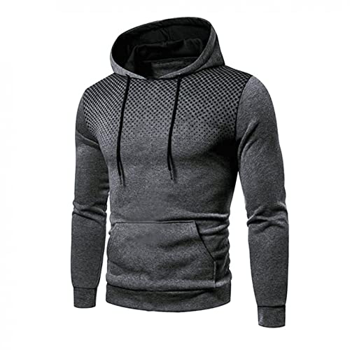 Sudadera para hombre con capucha, bolsillo para queso, corte regular, monocolor, sudadera con capucha, algodón, gris, verde, azul, rojo, marrón y negro, gris, M Cover