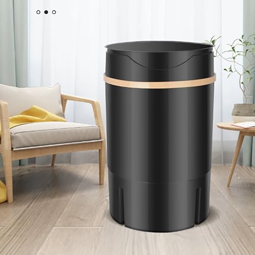 GXLBDK Waschmaschine Mit Pumpe Und Schleuder, Halbautomatische Waschmaschine, Toplader Mini-Waschmaschine Mit Programmwahl,(Size:US -Standard,Color:schwarz)