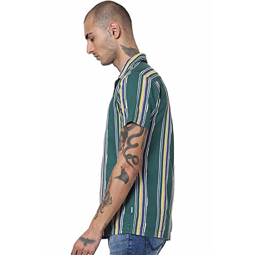 Image of JACK & JONES Men's Cotton Striped Slim Fit Casual Shirt